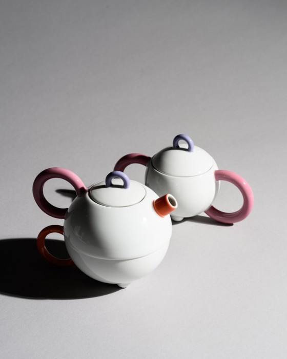 Image 1 of Matteo Thun “Tea for One” Porcelain Full Set Arzberg Postmodern Design Memphis