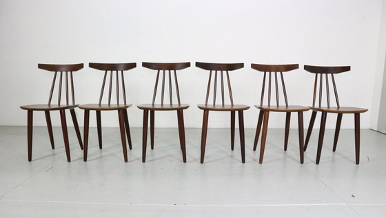 Image 1 of Set di sei sedie da pranzo Poul Volther