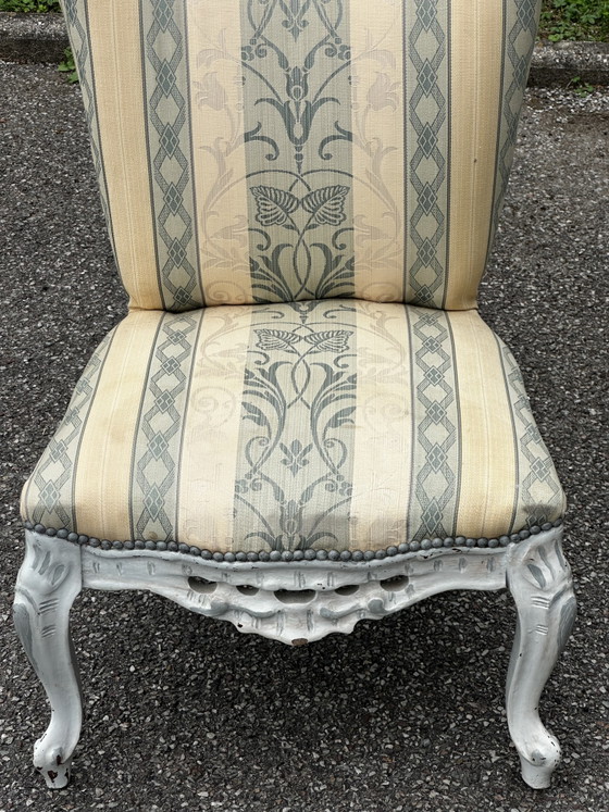 Sessel im Louis XV-Stil mit passendem Fußhocker – 20. Jahrhundert – Style Louis XV, Wood, Textile (photo 3 of 15)