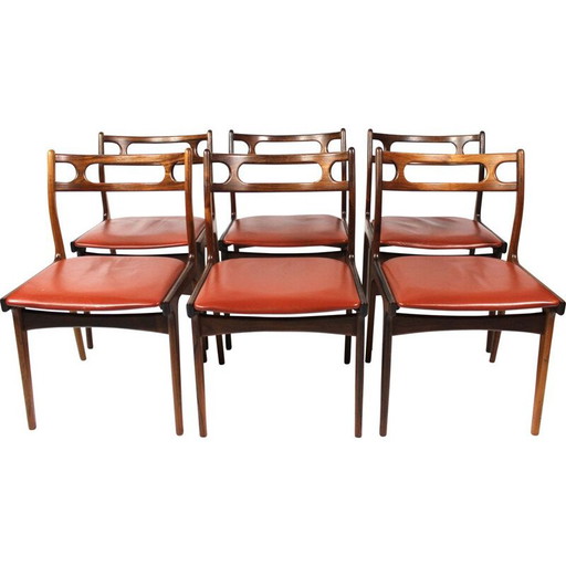Set of 6 dining chairs in rosewood, danish design, 1960s