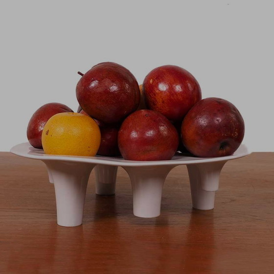 Image 1 of Bougeoir et coupe à fruits en céramique blanche, design Willem Noyons (design néerlandais)