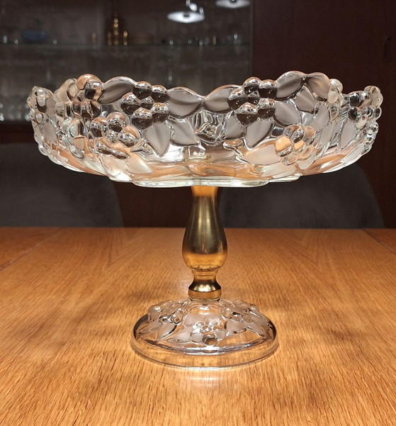 Walther Glas "Carmen Satin" Ciotola da portata su piede, Ciotole, Metallo, Cristallo, Dorato (foto 3 di 11)