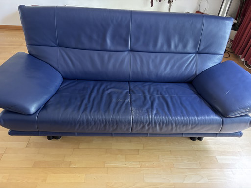Canapé en cuir bleu