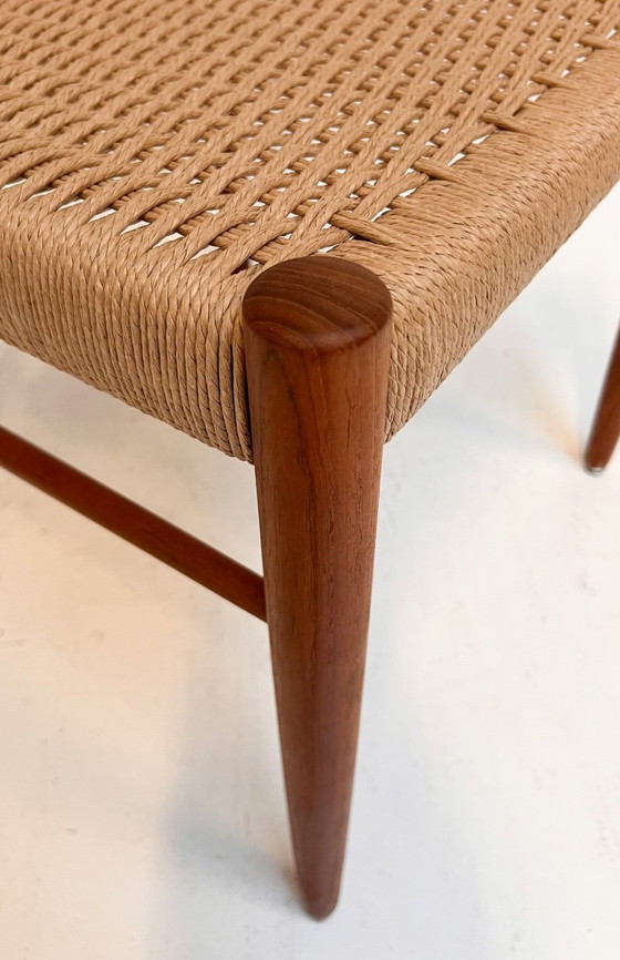 Image 1 of Gereviseerde Set Van 4 Papercord Stoelen Van H. Klein Voor Bramin, 1960's