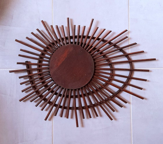 Image 1 of Espejo de ratán en espiral, 1960