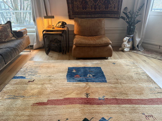 Image 1 of Tappeto in lana annodato a mano con design nomade minimalista – 283 × 215 cm