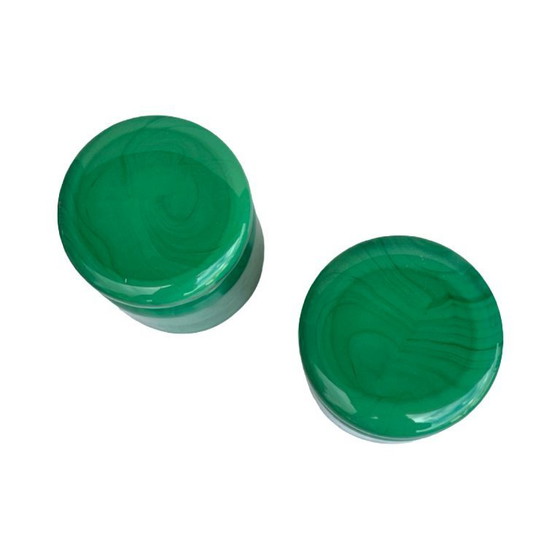 Image 1 of Malachite glass containers – Czechoslovakia, 1970s