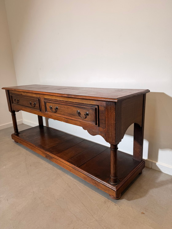 Console/Serveuse ancienne en chêne avec tiroirs – Tables d'appoint (photo 7 of 8)