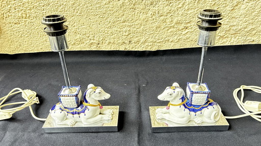 Coppia di lampade Giulia Mangani 1960-1970 Design Italien.