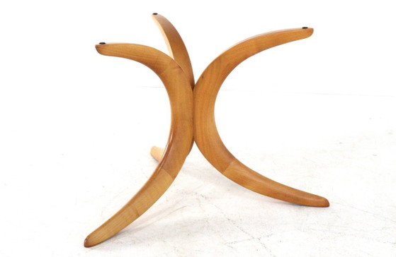 Image 1 of Table basse Alma Möbel avec pieds en forme de boomerang et plateau en verre, vintage