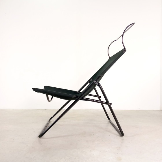 Poltrona vintage IKEA "Lya" / Sedia pieghevole (1987), Design Postmoderno 🌟, Poltrone, polished steel, Tela (foto 8 di 11)
