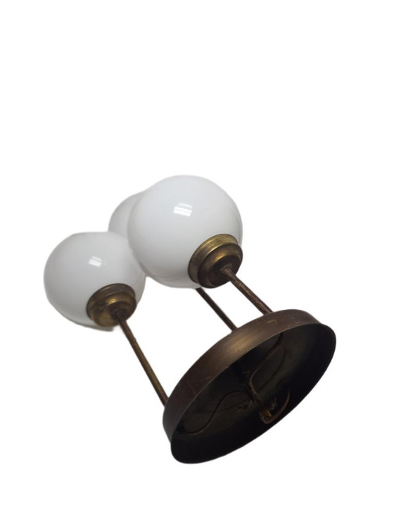 Lampadario in stile Art Déco, Polonia, anni '60 – Glass, Metal (photo 11 of 12)