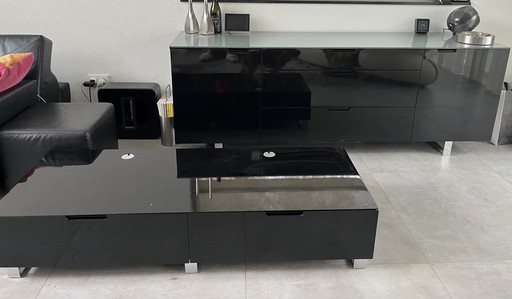 Buffet et meuble TV noir brillant