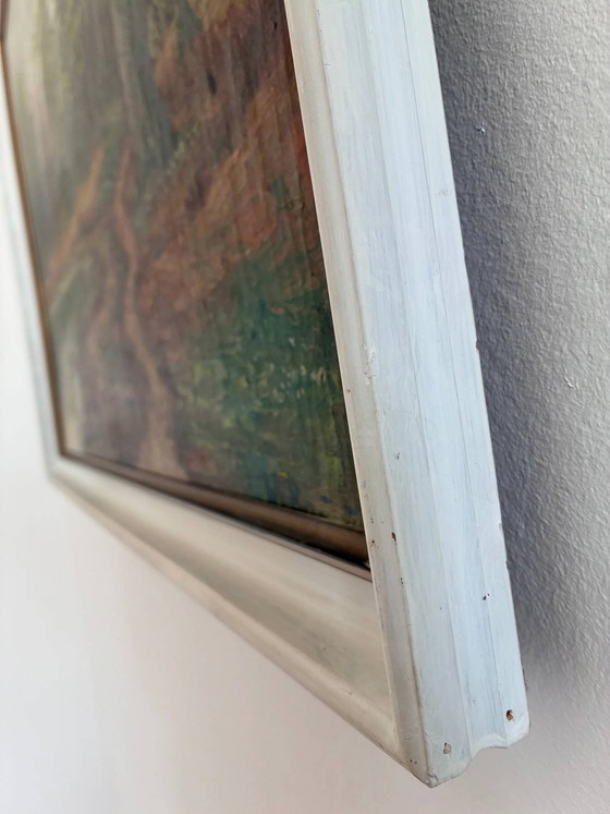 Image 1 of Vintage original forest landscape oil painting, circa 1960s