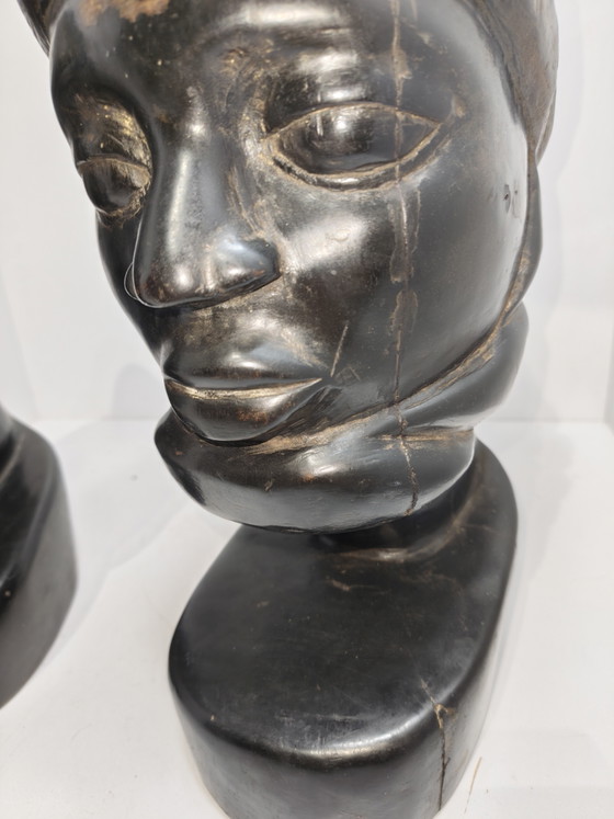 Busto Uomo e Donna Makonde Tanzania in Ebano – Sculture, Wood (photo 5 of 15)