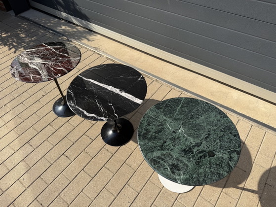 Image 1 of Table d'appoint Knoll Tulip en marbre Alpe Verde en parfait état !! Eero Saarinen