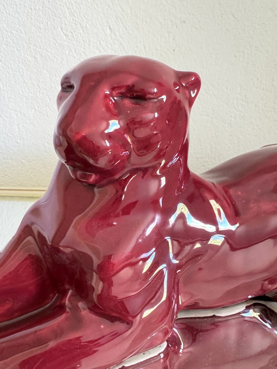 Image 1 of Panthère Céramique Art Déco