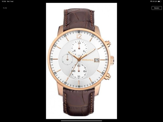 Orologio da uomo Rodania Geometer Heritage (nuovo, nella sua confezione originale) – Regali, Leather, Metal (photo 3 of 5)