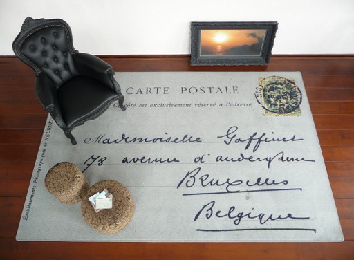 Unique Ege rug historical French postcard – vloerkleden en tapijten, Textile