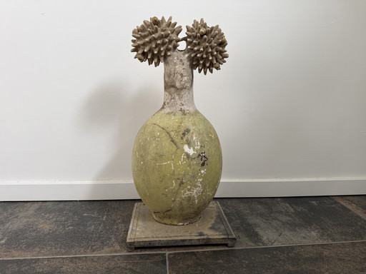 Zeldzaam botanisch model van gips uit de jaren 1920, brutalistische Bauhaus-stijl.