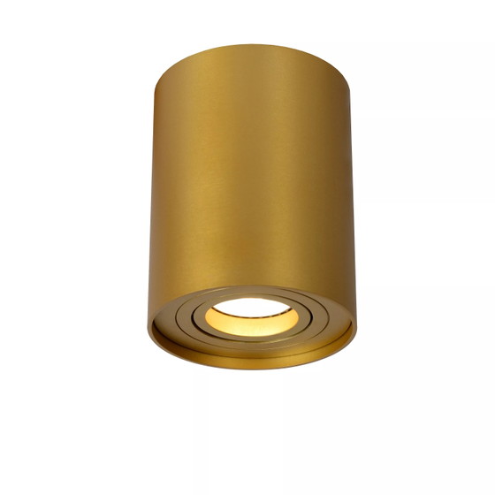 Spot de plafond Lucide TUBE: Ø 9.6 cm, or mat/laiton – Aluminium (photo 2 of 4)