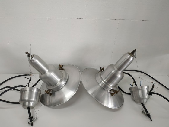 Image 1 of Set of unique and rare 'small' vintage Ucello fisherman's lamps ceiling lamp
