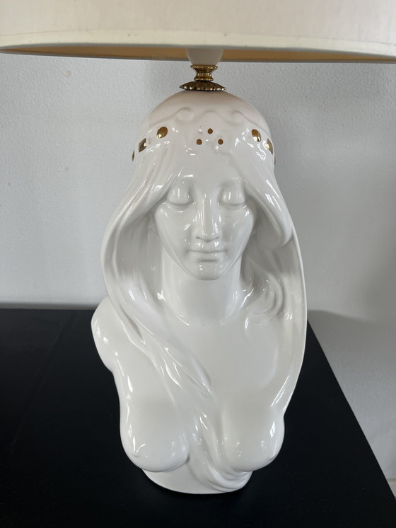 Image 1 of Lampada da tavolo vintage a forma di busto femminile in stile Hollywood Regency