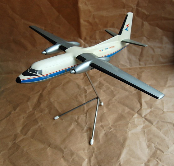 Image 1 of Fokker F27 metalen vliegtuig Air Inter Matthijs Verkuyl Agentschap/baliemodel