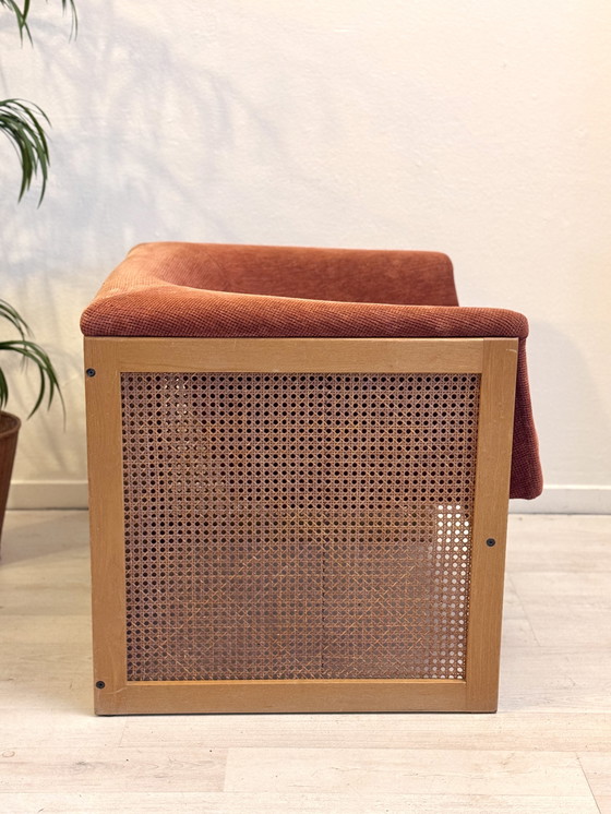 Image 1 of Poltrona vintage in stile boho anni '70 con fettuccia