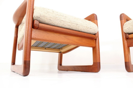 Image 1 of Canapé et 2 fauteuils Holstebro, design danois du milieu du siècle, comme neufs, en teck massif, laine vierge de qualité supérie