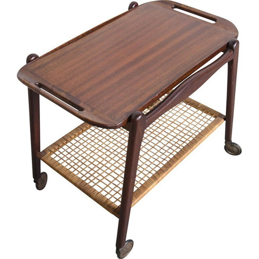 Chariot vintage en teck de Johannes Andersen pour Silkeborg, 1960