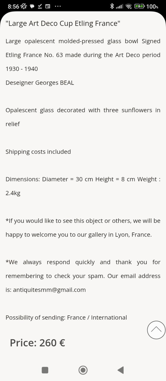 Image 1 of Ciotola con girasoli in ceramica opalescente Edmond Etling.