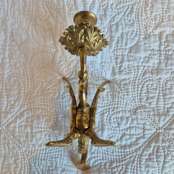 Coppia di portacandele con draghi alati – Stile Napoleone III – Metal (photo 4 of 13)
