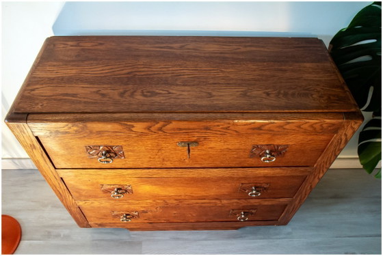 Image 1 of Commode année 50 Art Déco, chêne 