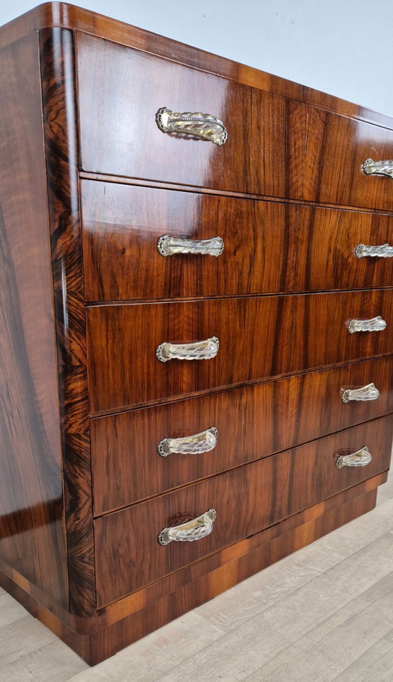 Cómoda Art Déco Veneciana con 5 Cajones, 1940 – Italian Manufacturing, Wood (photo 9 of 29)