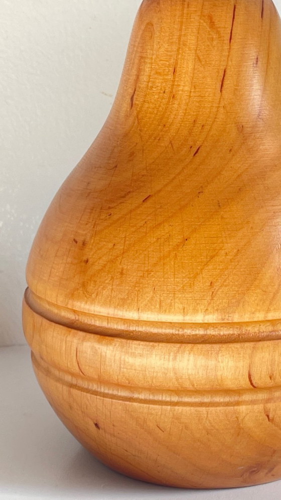 Image 1 of VINTAGE Solid Wood Pear-Shaped Lamp