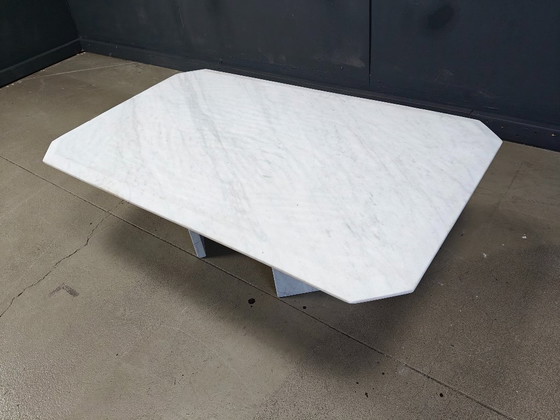 Image 1 of Table basse vintage en marbre blanc, 1970