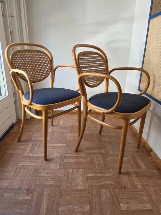 2 poltrone Thonet 215 F originali in legno curvato con paglia di Vienna – Sedie da pranzo, Textile (photo 5 of 5)