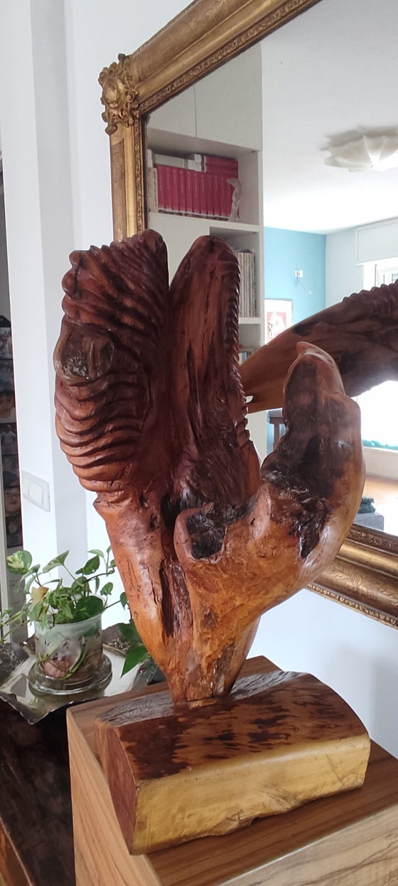 Image 1 of Moderne houtsnijkunst - Twee paardenhoofden - Gesigneerd Giuliani '92