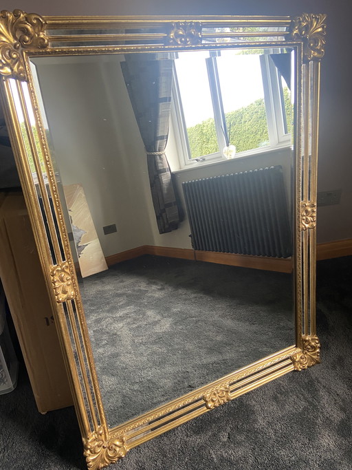 Grande specchio da parete barocco del XX secolo proveniente da Deknudt, Belgio,