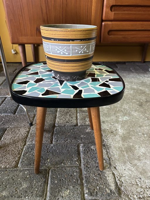 Vintage 70s mosaic plant table