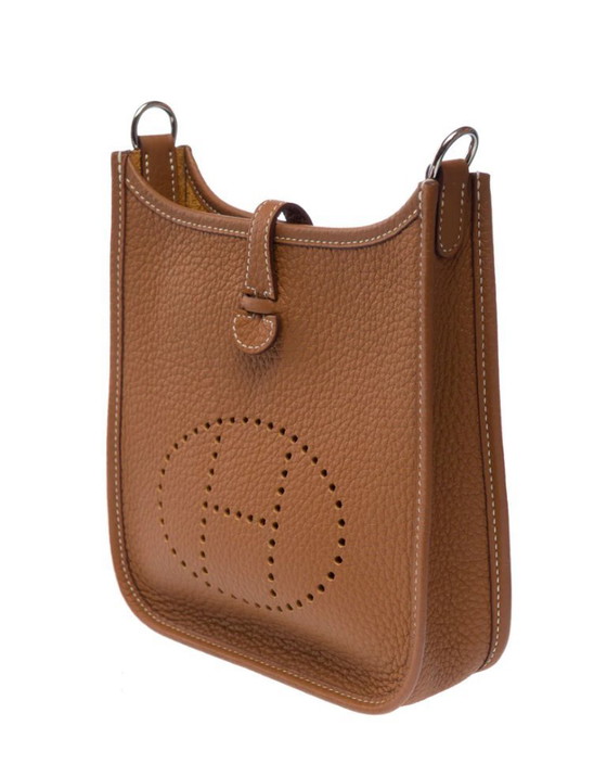 Image 1 of Borsa HERMES Mini Evelyne in cuoio dorato - 103279