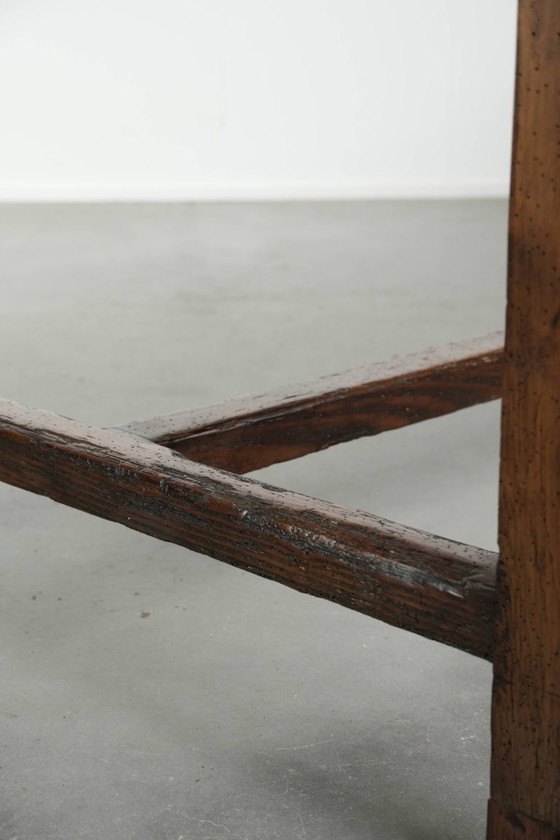 Image 1 of Franse antieke boeren eettafel uit de 19e eeuw van grenenhout