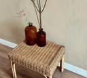 Table d'appoint vintage en rotin
