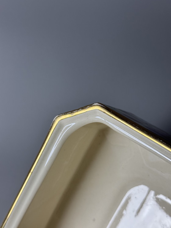 Image 1 of Boîte couverte Art Déco en céramique Boch Frères par Raymond Chevalier, Belgique, années 1930