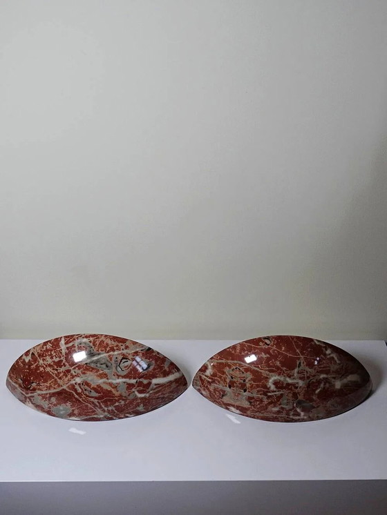 Pair of vintage red faux marble ceramic Wall lights, 90s., White (photo 5 of 15)