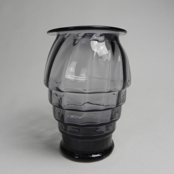 Image 1 of Art Deco vase with twisted vertical bands, Doyen style, 1930s