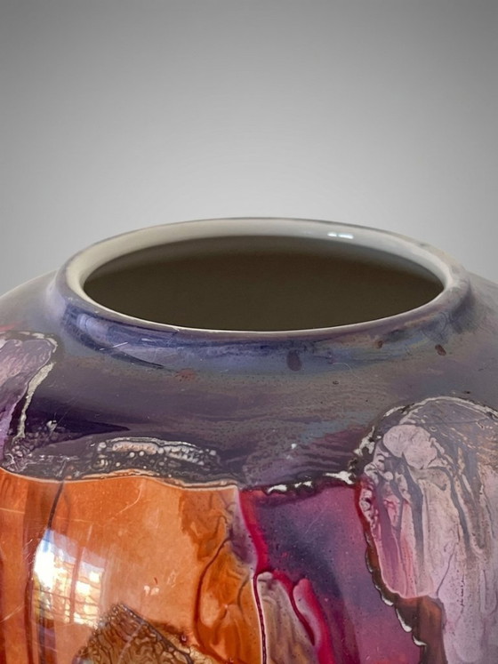 Große italienische S.E.C. Vase aus abstrakt emaillierter Keramik – 30 cm – Vasen, Ceramic (photo 5 of 8)