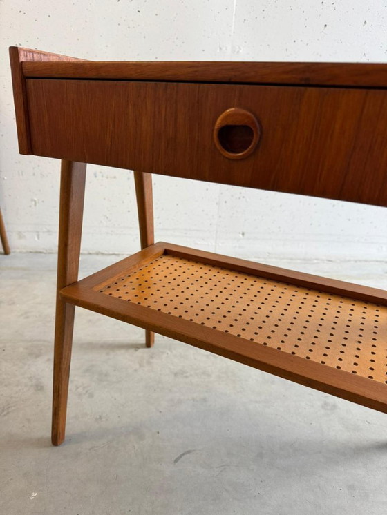 Image 1 of Set: 2 Mid Century Teak Nightstands, Refurbished, AB Carlstrom