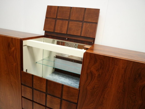 Image 1 of Uniek vintage design dressoir van palissander met bargedeelte uit de jaren ’60